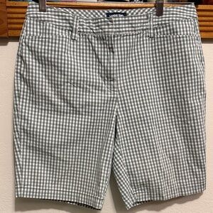 Lands' End Women’s Gingham Checkered High Waist Shorts
